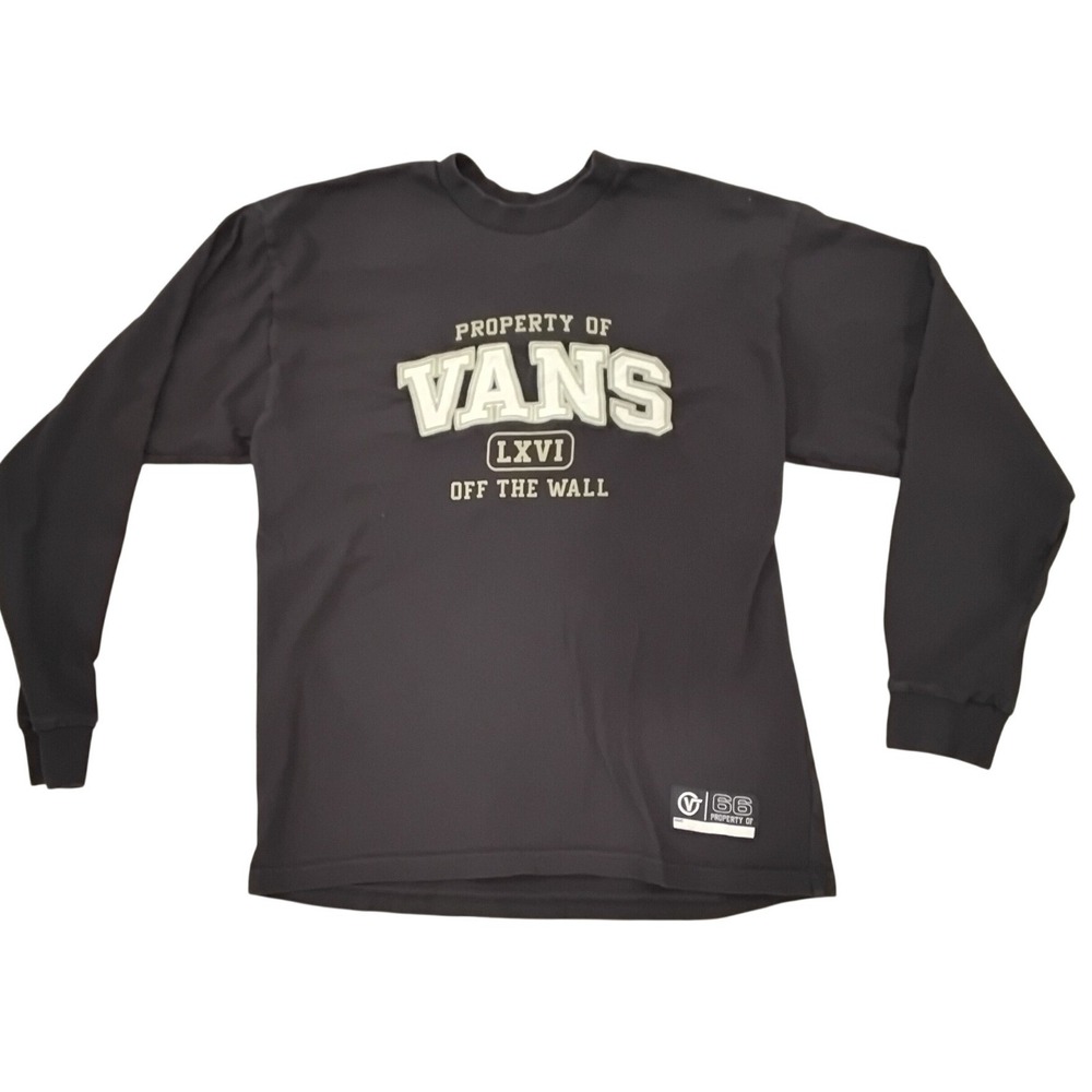 Vans Off The Wall LXVI Property Of Long Sleeve T Shirt Mens Medium Black